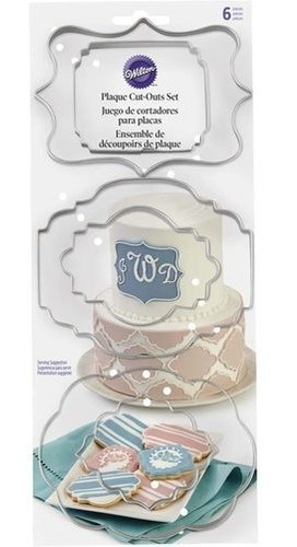 Set X6 Cortantes Marcos Cartel Fondant Galletitas Wilton 