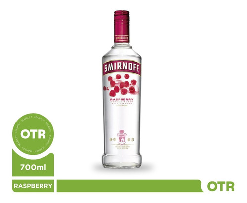 Imagen 1 de 5 de Vodka Smirnoff Raspberry 700ml. - On The Rocks