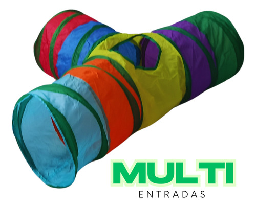 Toca Túnel Para Gatos Brinquedo Interativo Em T Com 4 Saídas