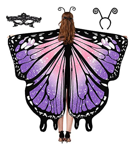 Disfraz De Alas De Mariposa Para Niñas - Halloween G8yne