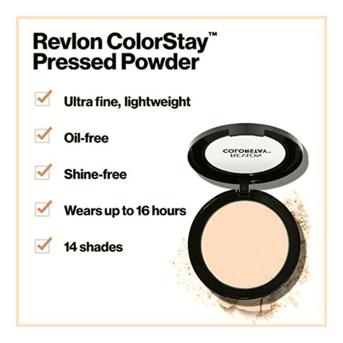 Revlon Colorstay Pressed Powder, Medium Deep, 8.4 G.