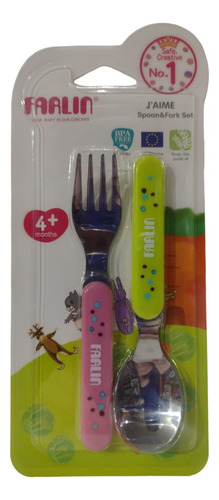 Set De Cubiertos Cuchara Tenedor De Metal Para Bebé Farlin