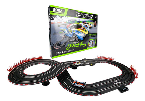 Pista De Carreras 3 En 1 4,5m 2 Autos,  75pcs.