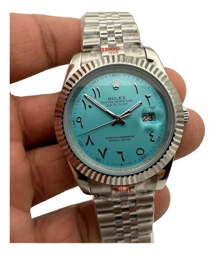 Reloj Premium Rolex Datejust Arabe Automatico Azul Tiffany (Reacondicionado)