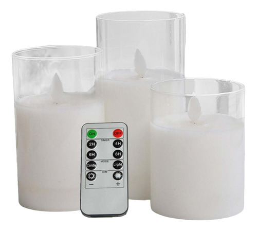 Velas Sin Llama Parpadeantes De 3 Piezas, Votiva Para Claro