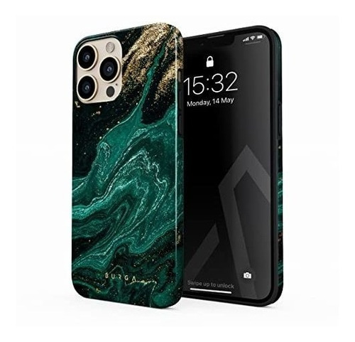 Funda Compatible Con iPhone 13 Pro Max Marmol Jade Verde