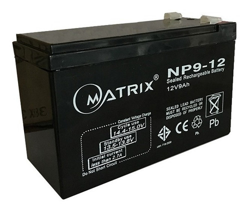 Pila Matrix Bateria Sellada 12v 7 Amp, Ups, Centrales Y Mas