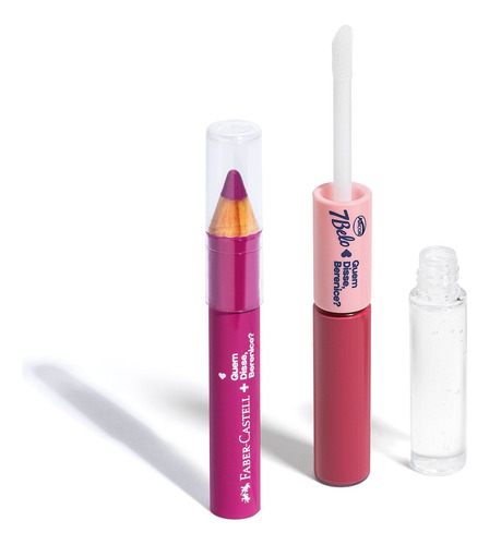 Kit Rosa: Lápis Jumbo 1,2g + Batom Duo Gloss 8ml