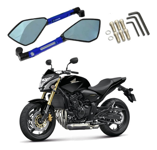 Kit Retrovisor Esportivo Pentagonal Azul Cb 600 Hornet 2011