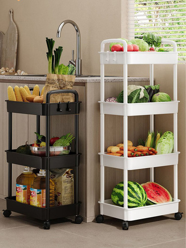 . Carrito Organizador Estante Multiusos 4 Niveles Con Ruedas