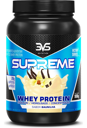 Whey Protein 3W Supreme 900g - Sabor: Baunilha - Fórmula Exclusiva Com Whey Isolado, Whey Hidrolisado e Whey Concentrado