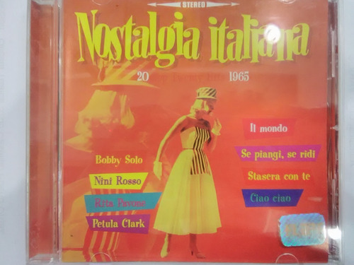 Nostalgia Italiana 20 Top 1965 Cd Original Usado. Qqb. Mz.