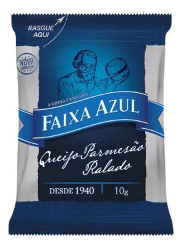 Queijo Parmesão Ralado Faixa Azul Sache 10g Caixa 100 Unids