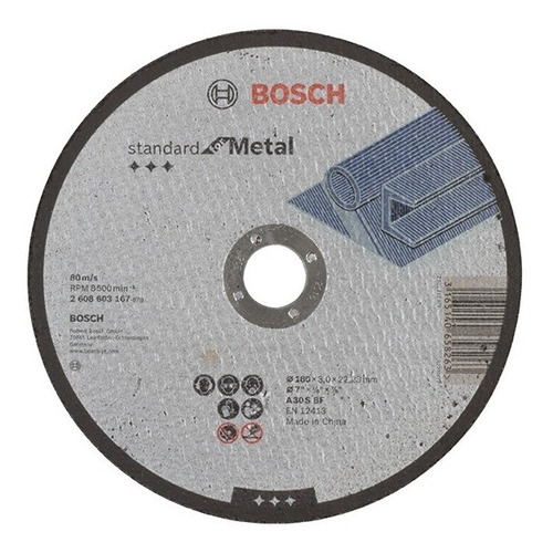 Disco De Corte Para Metal 180mm Grano 30 Bosch.