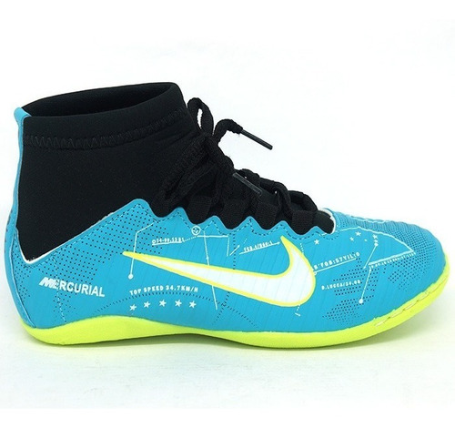 Chuteira Infantil Nike Azul Cano Alto Futsal Botinha Barato | Mercado Livre
