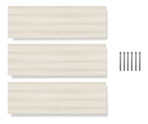 Imagen 2 de 10 de Set De 3 Repisas Flotantes Minimalistas Madera 50x15 Cm