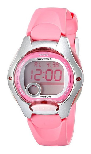 Reloj Mujer Casio Lw-200-4b Rosado Digital / Color Del Fondo Negro Color De La Correa Rosa