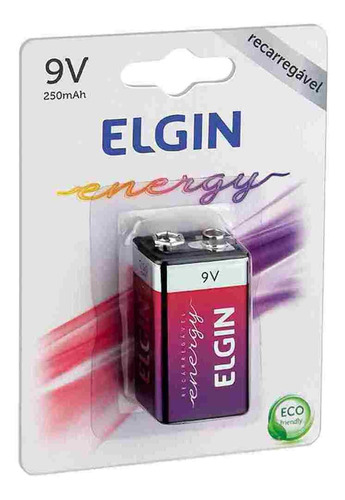 Bateria Recarregável Elgin 9w 250-mah Blister Com 1