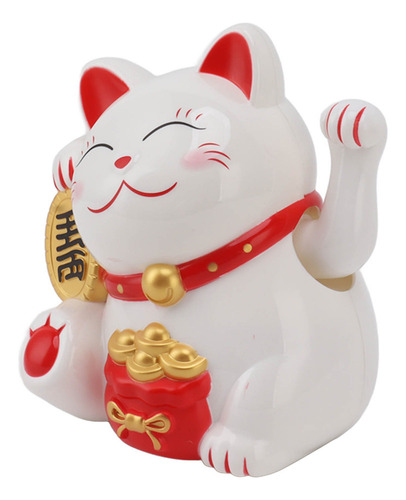 Brazo Ondulado Blanco Lucky Cat, Decoración Eléctrica Fortun