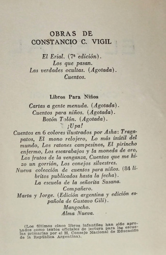 Libro El Erial De Constancio C.vigil Año 1935-7ma.edicion (Usado)