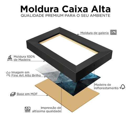 Kit 2 Quadros Decorativos Moderno Frases Deus É Bom Moldura