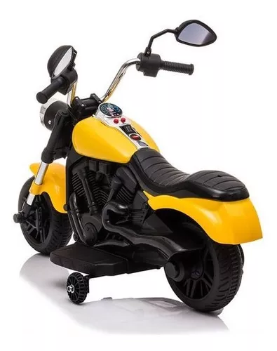 Mini Moto Elétrica Infantil Triciclo Motorizado Criança Harley-davidson -  Amarela