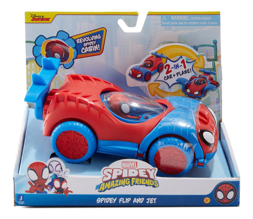 Spidey Vehículo Rueda Libre 2 En 1 18 Cm Jazwares