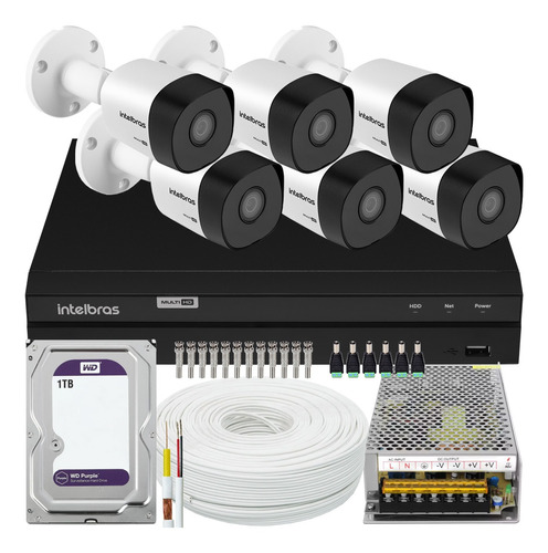 Kit Cftv Monitoramento 6 Cam Intelbras 1208 1tb Purple 10a