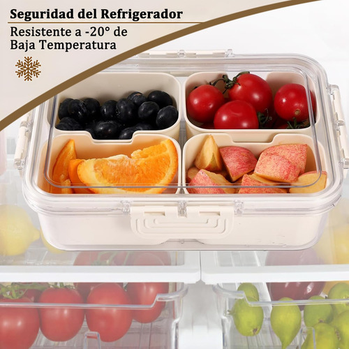4 Contenedor De Caja Para Aperitivos, Bandeja De Servir