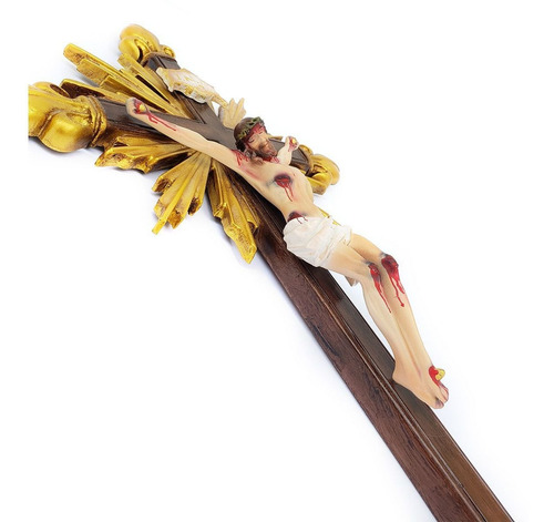 Imagem 2 de 5 de Crucifixo Resplendor C/ Pontas Flor De Liz 38cm