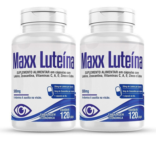 Maxx Luteina 20mg 2x 120 Cápsulas Zeaxantina Vitam. Minerais