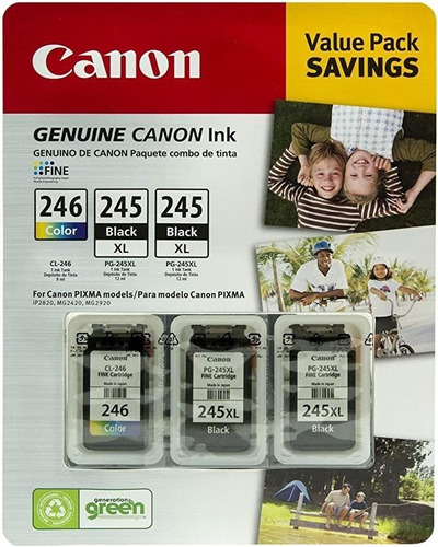 Canon Value Pack - Tinta Canon Original ~ (2) Pg- 245 Xl ~ .
