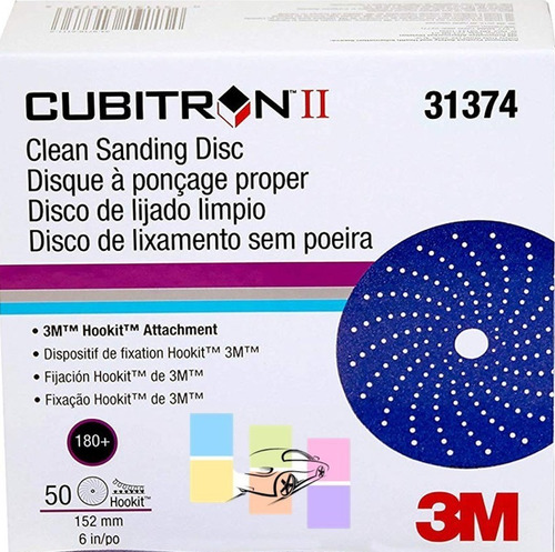 Disco Cubitron De Lija Hookit P180+ 3m 31374 50pzas.