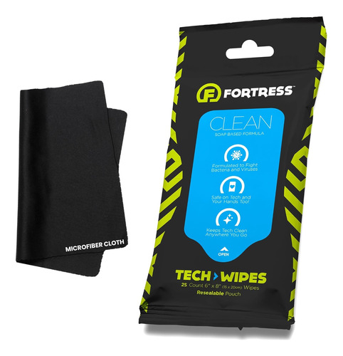 Tech Wipes Con Paño De Microfibra (25 Ct.) Toallitas Electró