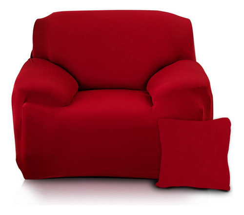 Funda Elastica Para  Sofa  Sillon 1 Cuerpo Rojo