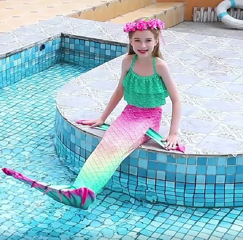 Traje De Baño De Sirena Para Niños, Cola De Sirena Para Niña