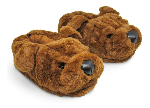 Pantufa 3d Cachorro Dog Sharpei - Solado Borracha - Original