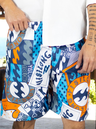 Short Hombre Traje De Baño O Casual Cintura Ajustable