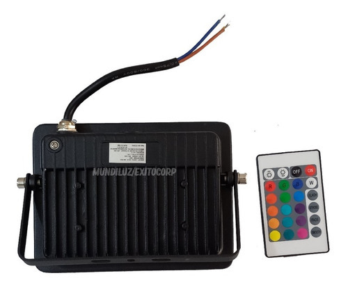 Imagen 3 de 3 de Reflector Led Rgb Multicolor Con Control 30w Color De La Carcasa Negro