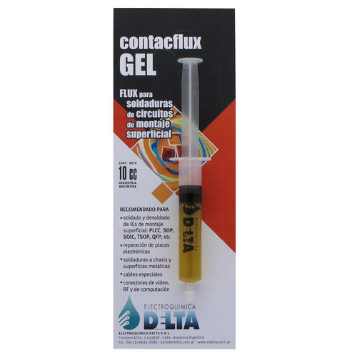 Imagen 2 de 6 de Contacflux Flux Gel 10cc Jeringa Delta Soldadura Smd