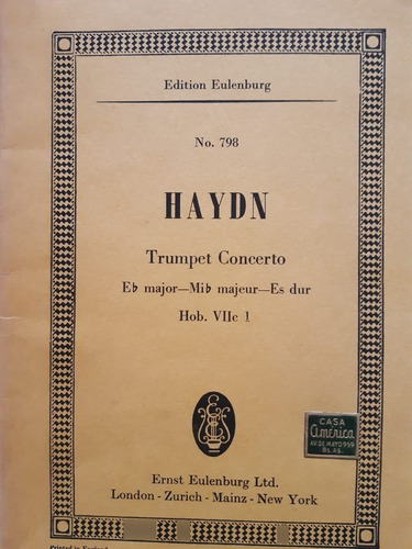 Haydn Joseph  * Trumpet Concerto Y Orquesta *  Partitura