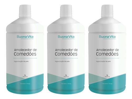 3x Loção Emoliente Trieta 10% 1 Litro Amolecedor Buona Vita