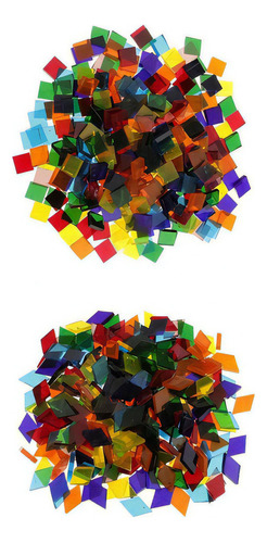 500 Piezas Cuadrado Y Rombo Shapes Vidrio Mosaico Azulejos Color Fix Diseño Fix