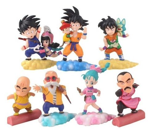 Set X 6 Figuras Drgon Ball Z Goku Niño Krilin Maestro Roshi 