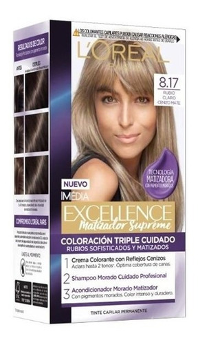 Kit Tintura Excellence  Excellence Excellence Matizador Supreme tono 8.17 para cabello