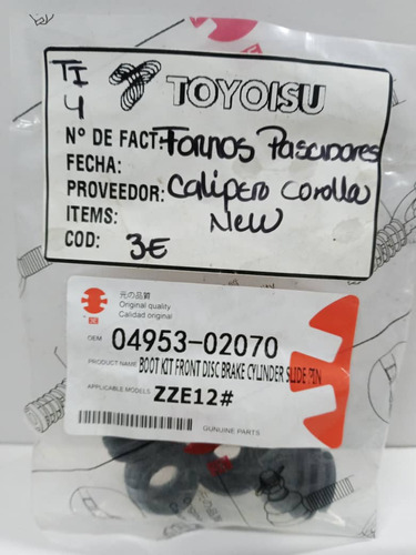 Kit Forros De Caliper Delantero Toyota Corolla 03-08 
