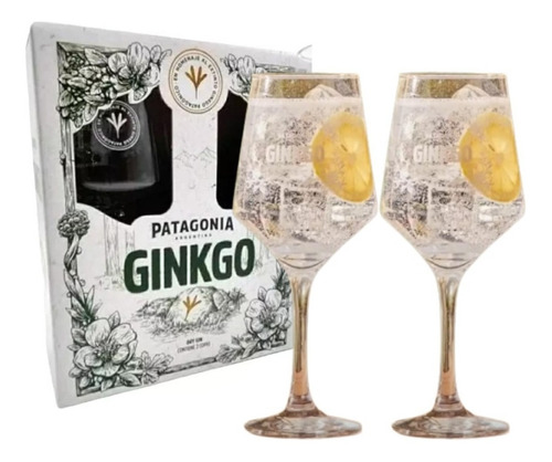 Pack X 2 Copas De Gin Tonic Patagonia Ginkgo Caja De Regalo