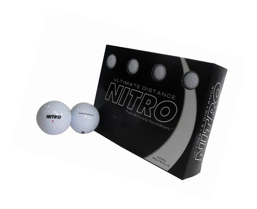 Ultimate Distancia Nitro Blanco Pelota Golf 12 Pk