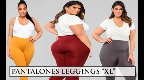 Imagen 3 de 8 de Leggins Para Gorditas Pretina Ancha Tallas Xl,xxl De Algodon