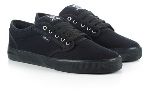 Imagen 2 de 6 de Zapatillas Vicus Folk Lona Negro Suela Negra